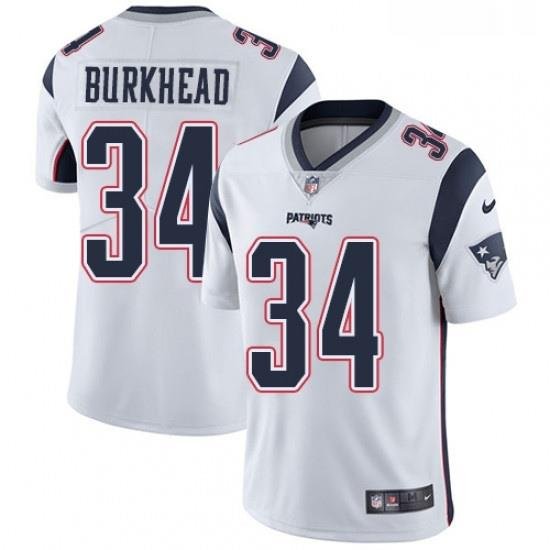 Mens Nike New England Patriots 34 Rex Burkhead White Vapor Untouchable Limited Player NFL Jersey