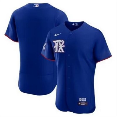 Men Texas Rangers Blank Royal 2023 City Connect Flex Base Stitched Baseball Jersey