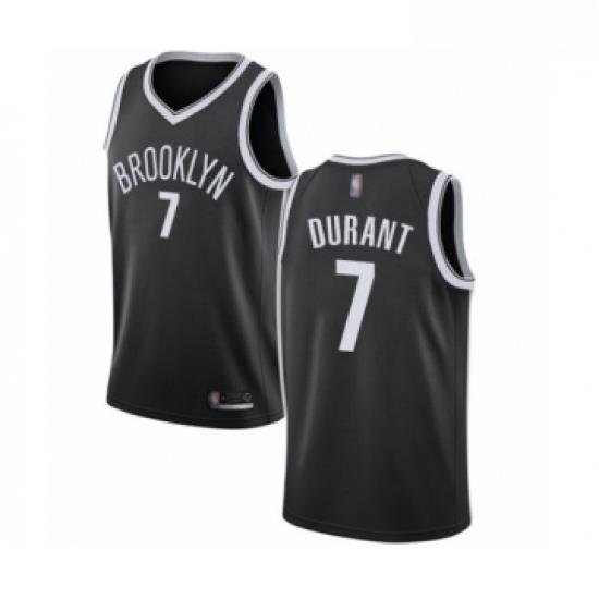 Youth Brooklyn Nets 7 Kevin Durant Authentic Black Basketball Jersey Icon Edition