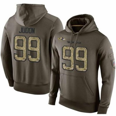 NFL Nike Baltimore Ravens 99 Matt Judon Green Salute To Service Mens Pullover Hoodie