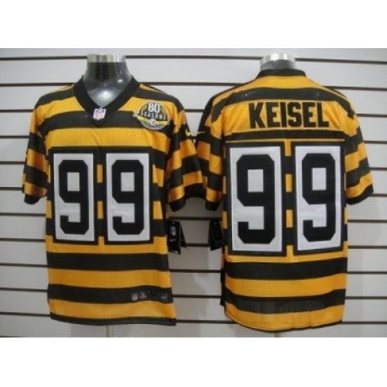 Nike Pittsburgh Steelers 99 Brett Keisel YelloW Black Elite 80th ThroWback NFL Jersey