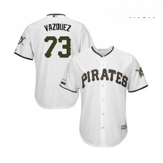 Mens Pittsburgh Pirates 73 Felipe Vazquez Replica White Alternate Cool Base Baseball Jersey