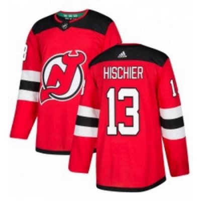 Youth Adidas New Jersey Devils 13 Nico Hischier Authentic Red Home NHL Jersey