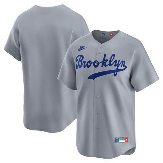 Men Brooklyn Dodgers Blank Grey Throwback Cooperstown Collection Limited Stitched Baseball Jersey