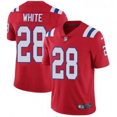 Mens Nike NeW England Patriots 28 James White Red Alternate Vapor Untouchable Limited Player NFL Jersey