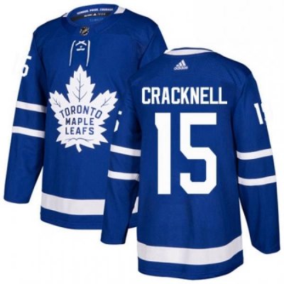 Mens Adidas Toronto Maple Leafs 15 Adam Cracknell Authentic Royal Blue Home NHL Jersey