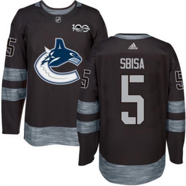 Canucks #5 Luca Sbisa Black 1917 2017 100th Anniversary Stitched NHL Jersey