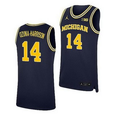 Michigan Wolverines Rico Ozuna Harrison Navy Replica College Basketball Jersey