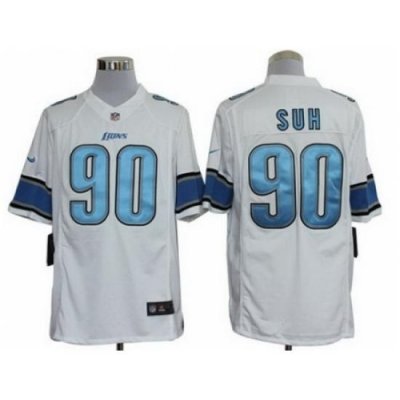 Nike Detroit Lions 90 Ndamukong Suh White Limited NFL Jersey