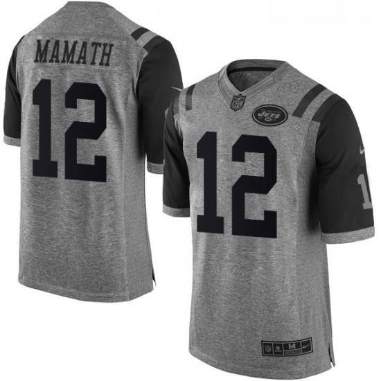 Mens Nike New York Jets 12 Joe Namath Limited Gray Gridiron NFL Jersey