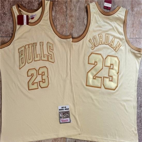 Bulls 23 Michael Jordan Cream 1997 98 Hardwood Classics Jersey