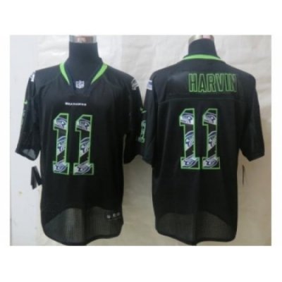 Nike Seattle SeahaWks 11 Percy Harvin Black Elite Lights Out FsshionNFL Jersey