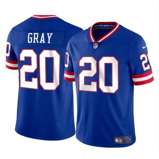 Men New York Giants 20 Eric Gray Royal Throwback Vapor Untouchable Limited Stitched Jersey