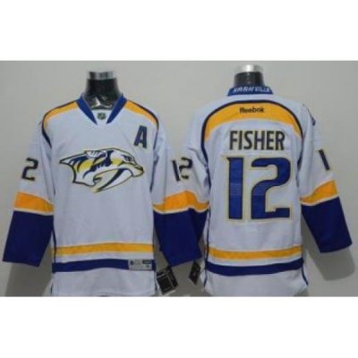 Nashville Predators #12 Mike Fisher White Road Stitched NHL Jersey