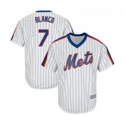 Mens NeW York Mets 7 Gregor Blanco Replica White Alternate Cool Base Baseball Jersey