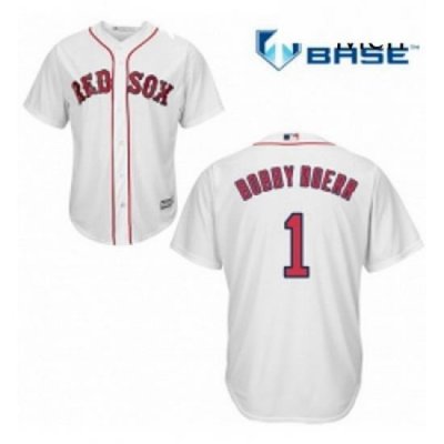 Mens Majestic Boston Red Sox 1 Bobby Doerr Replica White Home Cool Base MLB Jersey