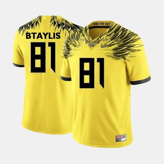 Men Oregon Ducks Evan Baylis College Football Yellow Jersey