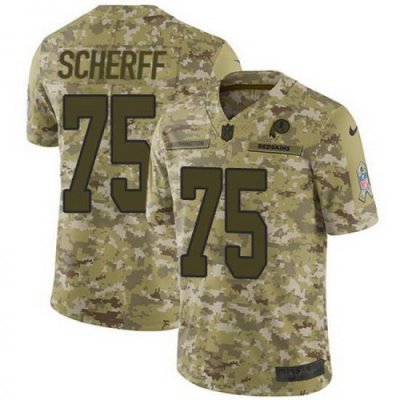 Nike Redskins #75 Brandon Scherff Camo Mens Stitched NFL Limited 2018 Salute To Service Jersey