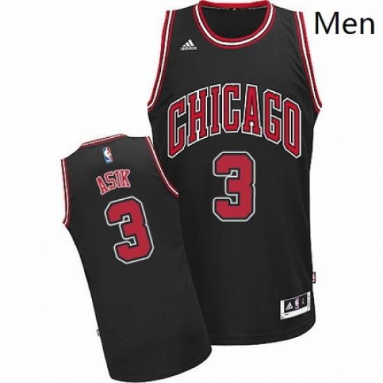 Mens Adidas Chicago Bulls 3 Omer Asik Swingman Black Alternate NBA Jersey