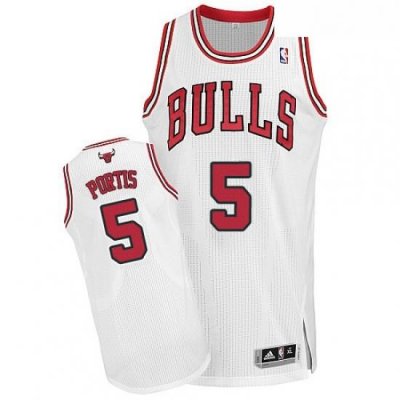 Youth Adidas Chicago Bulls 5 Bobby Portis Authentic White Home NBA Jersey