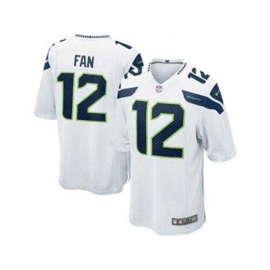 Nike Seattle Seahawks 12 Fan White Game NFL Jersey