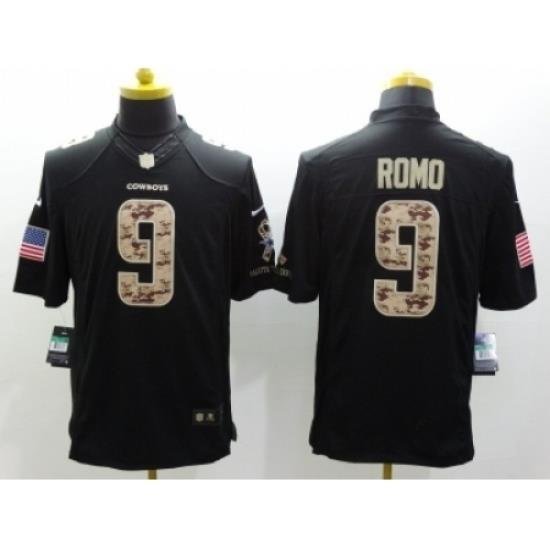 Nike Dallas CoWboys 9 Tony Romo Black Limited Salute to Service NFL Jersey