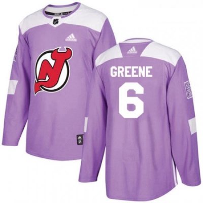 Youth Adidas New Jersey Devils 6 Andy Greene Authentic Purple Fights Cancer Practice NHL Jersey