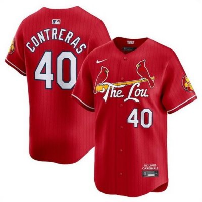 Men St  Louis Cardinals 40 Willson Contreras Red 2024 City Connect Limited Stitched Baseball Jersey