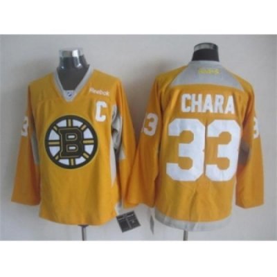 NHL Boston Bruins 33 Zdeno Chara yellow jerseys