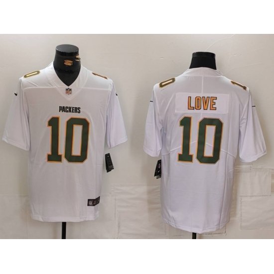 Men Green Bay Packers 10 Jordan Love White Fashion Stitched Jersey