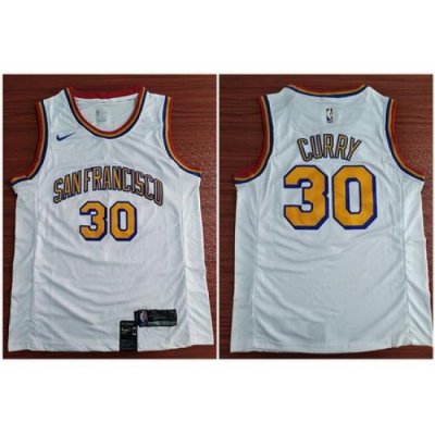 Warriors 30 Stephen Curry White Nike Swingman Jersey