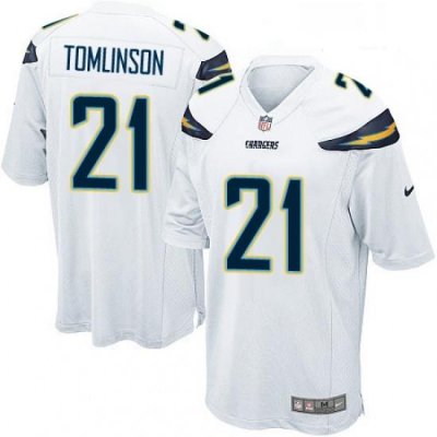 Men Nike Los Angeles Chargers 21 LaDainian Tomlinson Game White NFL Jersey