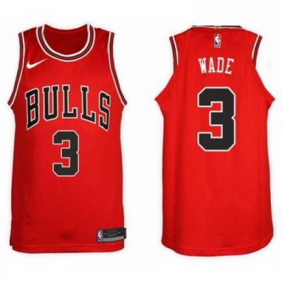 Nike NBA Chicago Bulls 3 Dwyane Wade Jersey 2017 18 New Season Red Jersey