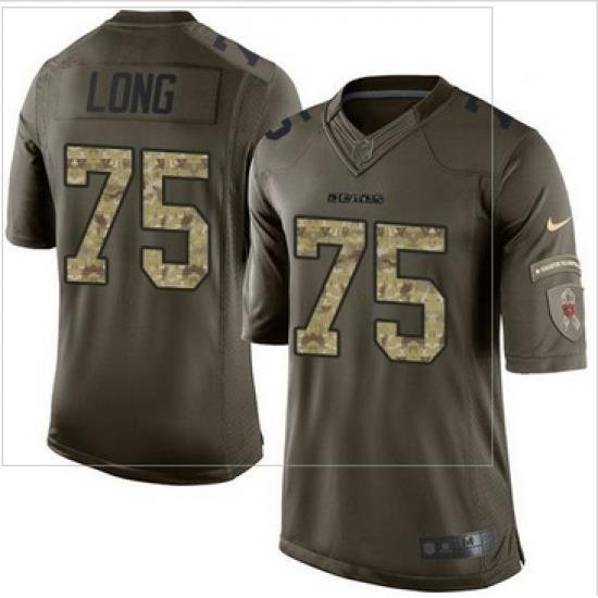 Nike Chicago Bears #75 Kyle Long Green Men 27s Stitched NFL Limited Salute to Service Jersey