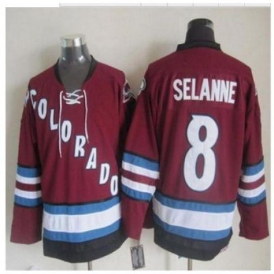 Colorado Avalanche #8 Teemu Selanne Red CCM Throwback Stitched NHL Jersey