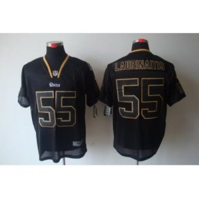 Nike St. Louis Rams 55 James Laurinaitis Black Elite Lights Out NFL Jersey