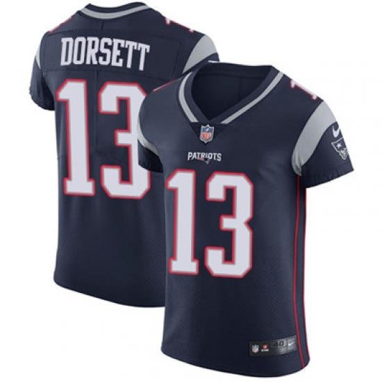 Men Nike Patriots #13 Phillip Dorsett Navy Blue Team Color Stitched NFL Vapor Untouchable Elite Jersey