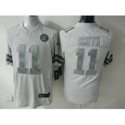 Nike Kansas City Chiefs 11 Alex Smith White Game Platinum NFL Jersey