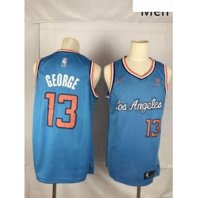 Clippers 13 Paul George Blue Nike Throwback Swingman Jersey