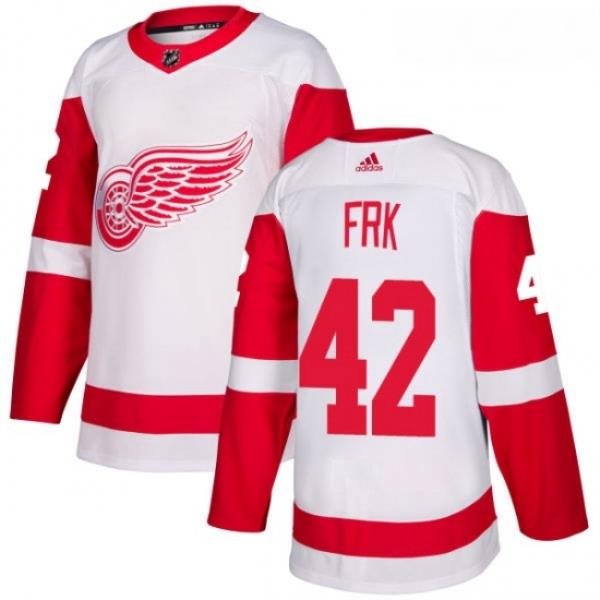 Youth Adidas Detroit Red Wings 42 Martin Frk Authentic White Away NHL Jersey