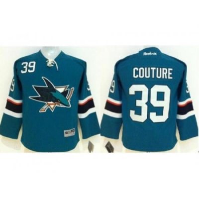 Youth San Jose Sharks #39 Logan Couture Green Stitched NHL Jersey