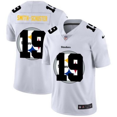 Nike Steelers 19 JuJu Smith Schuster White Shadow Logo Limited Jersey