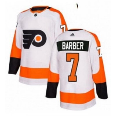 Womens Adidas Philadelphia Flyers 7 Bill Barber Authentic White Away NHL Jersey