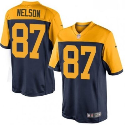 Youth Nike Green Bay Packers 87 Jordy Nelson Limited Navy Blue Alternate NFL Jersey