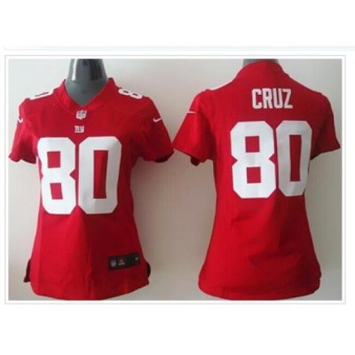 Womens NEW Giants #80 Victor Cruz Red NFL Elite Jersey