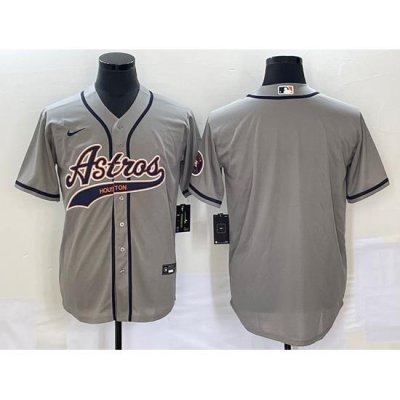 Men's Houston Astros Blank Grey Cool Base Stitched Baseball Jersey