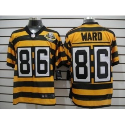 Nike Pittsburgh Steelers 86 Hines Ward Yellow Black Elite 80th Throwback NFL Jersey