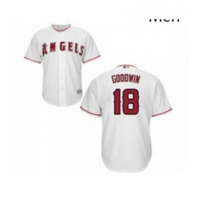 Mens Los Angeles Angels of Anaheim 18 Brian Goodwin Replica White Home Cool Base Baseball Jersey