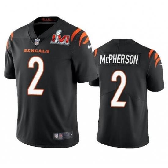 Nike Cincinati Bengals 2 Evan McPherson Black 2022 Super Bowl LVI Vapor Limited Jersey