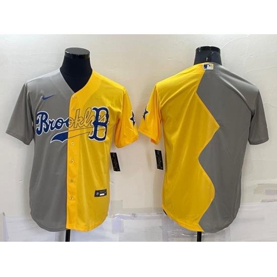 Men Boston Red Sox Blank Grey YelloW Split Cool Base Stitched Jersey